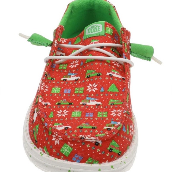 Hey Dude 2025 Christmas Red and Green Shoes - Picture 1 of 6